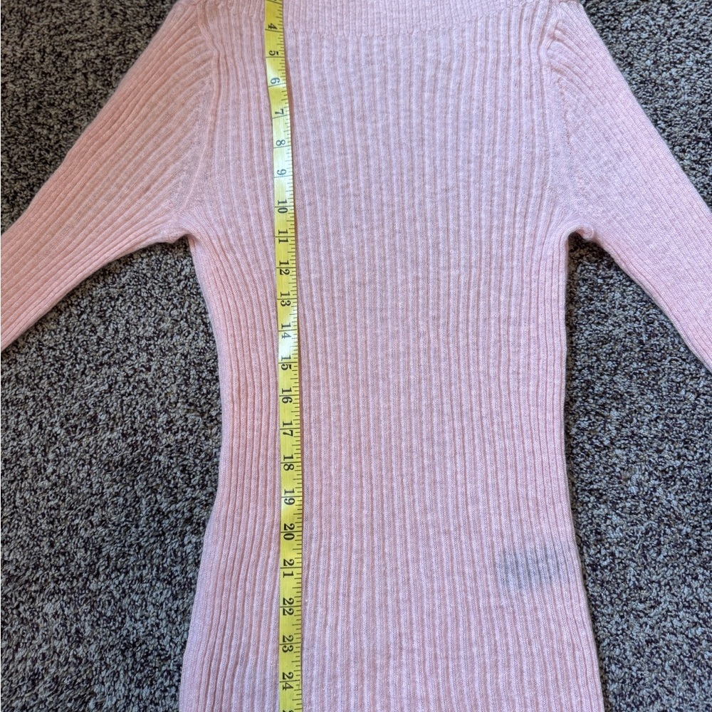 Rag and Bone Pink Ribbed Women Mohair Sweater size S/P Long Sleeve Lightweight - Picture 6 of 10